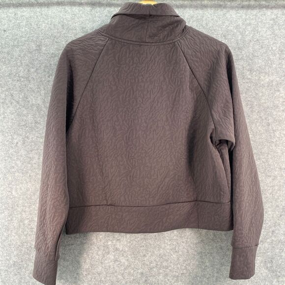 Juicy Couture Sport Jacquard Quilted Funnel Neck Top Pullover Plum Womens Medium - Picture 6 of 9